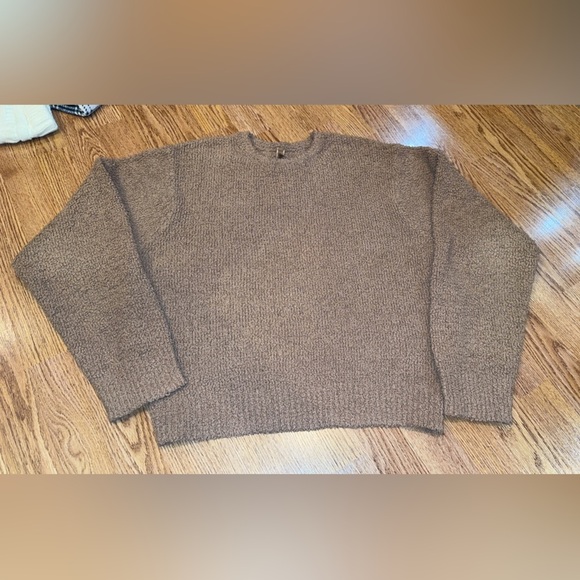 SKIMS KIM KARDASHIAN Women’s Brown Pullover Long Sleeve Sweater - Picture 1 of 16